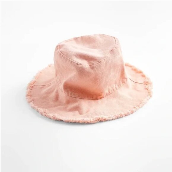 03940400711-a1.jpg?ts=  Zara Peach Cotton Bucket Hat Size M NEW WITH TAG!